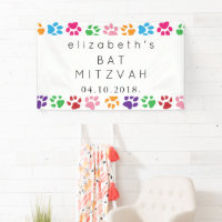 Colorful Paws, Paw Pattern, Dog Paws, Bat Mitzvah