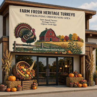 Banderoles Commande de dinde de Thanksgiving à la ferme ouver