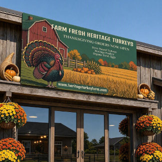 Banderoles Commande de Thanksgiving Ouverte Dinde de Patrimoi