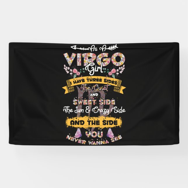 Banderoles Comme une fille de la Virgo anniversaire Astrologi (Horizontal)