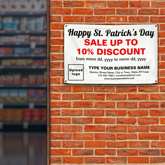 Banderoles Commerce Saint Patrick Vente sur rectangle blanc (Attract more customers. Business Saint Patrick sale on white rectangle banner.)