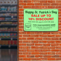 Commerce St Patrick Vente sur un rectangle vert cl