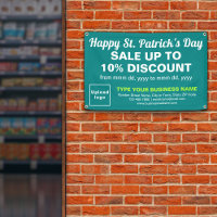 Commerce St Patrick Vente sur un rectangle vert Tu