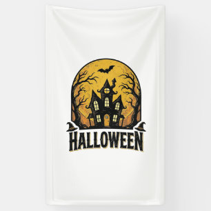 Banderoles Conception de chemise Halloween Maison Hantée Vint