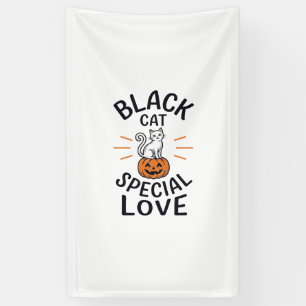 Banderoles Conception de vecteur de chat noir spécial amour H