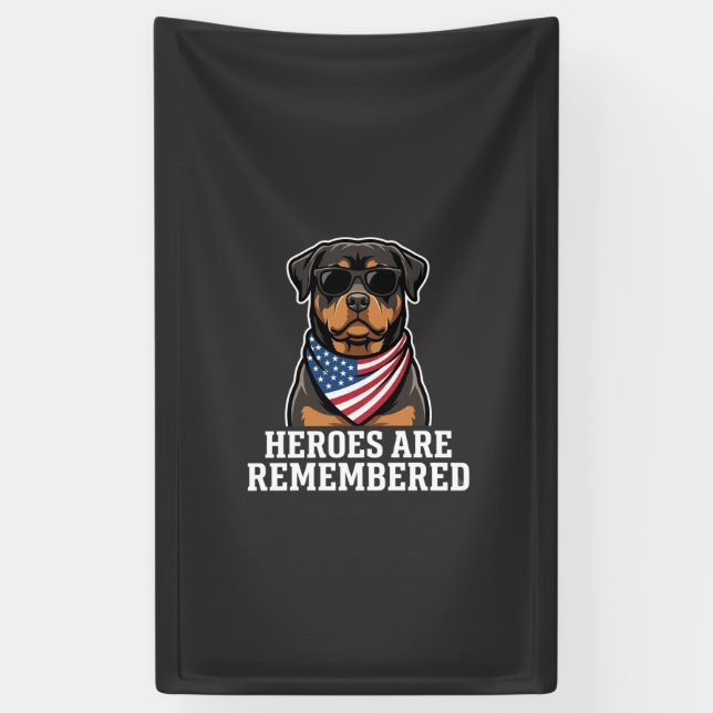 Banderoles Conception de vecteur de chien héros Rottweiler pa (Vertical)