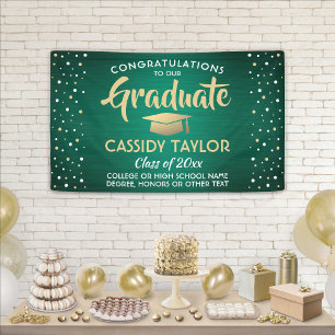 Banderoles Confetti Brossé Congrats Vert & Blanc