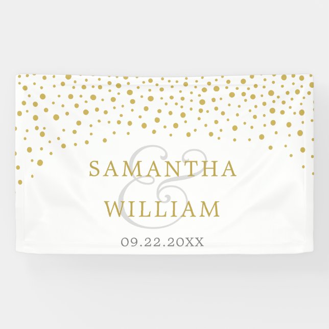 Banderoles Confetti Mariage Elegant Or Moderne Photo (Horizontal)