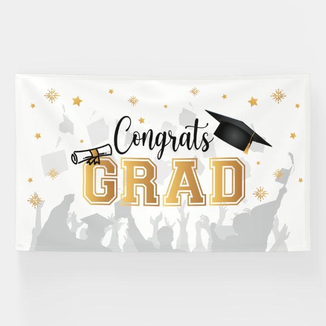 Banderoles Congrats GRAD banner backdrop graduation (Horizontal)