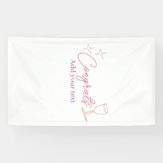 Banderoles congrats wine glass stars pink pastel bold retro g