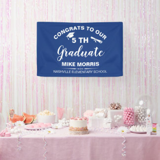 Banderoles Congratulations 5th Grade Graduation Blue