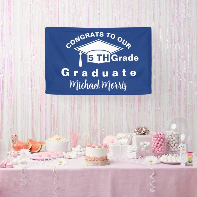 Banderoles Congratulations 5th Grade Graduation Blue (Fête)