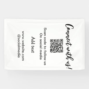 Banderoles Connectez-vous avec nous scannez le code QR ajoute