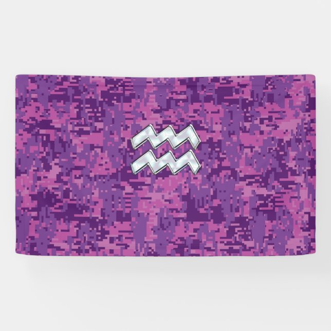Banderoles Connexion Aquarius Zodiac sur Camouflage numérique (Horizontal)