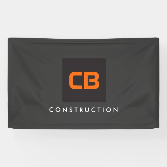 Banderoles Construction de Monogrammes Noir/Orange, Entrepren (Horizontal)