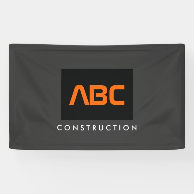 Banderoles Construction du logo Monogramme noir/orange (Horizontal)