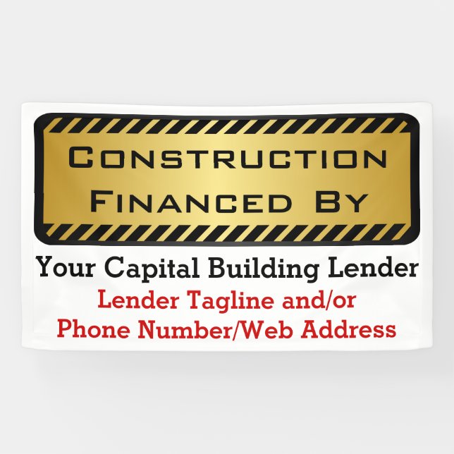 Banderoles Construction Financée Par Le Panneau Emploi Du Dév (Horizontal)