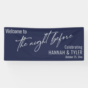 Banderoles Contemporain Bleu Nuit La Nuit Avant le Mariage