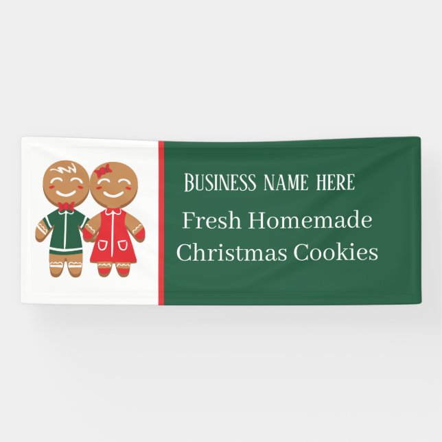 Banderoles cookie de Noël maison frais ajouter le texte (Horizontal)