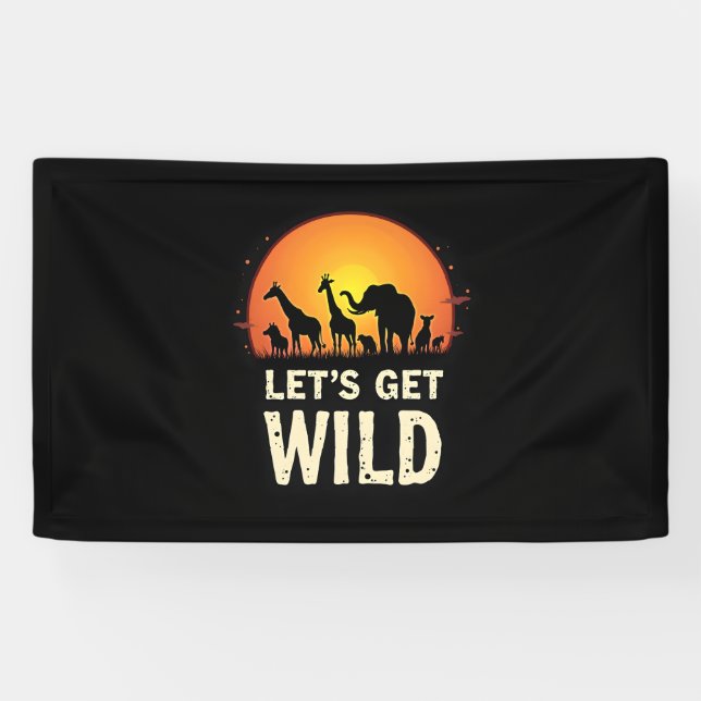 Banderoles Cool Safari Design Homme Femmes Enfants Safari Ani (Horizontal)