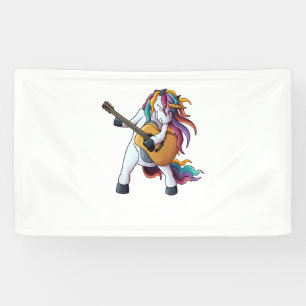 Banderoles Cool Unicorne Jouer de la guitare _ Funny Animal G