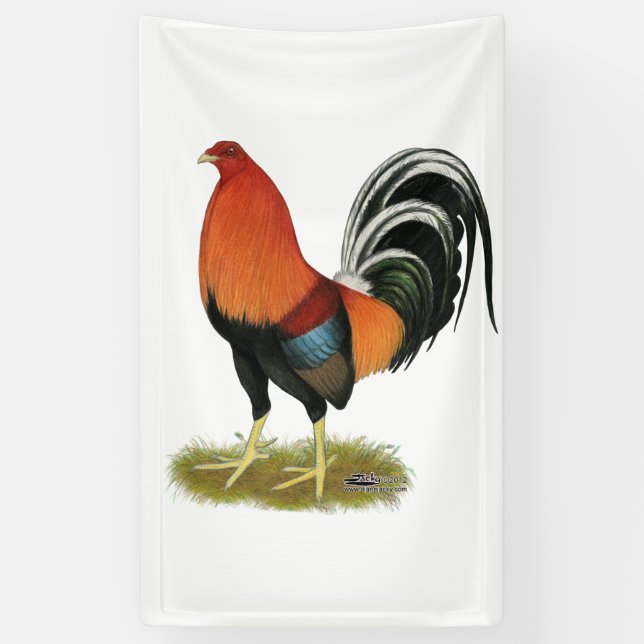 Banderoles Coq blond comme les blés de coq de combat (Vertical)