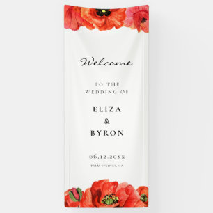 Banderoles Coquelicots Aquarelle Bienvenue à notre mariage
