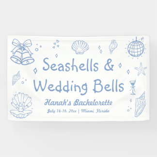 Banderoles Coquillages et cloches Mariages Bachelorette Bienv