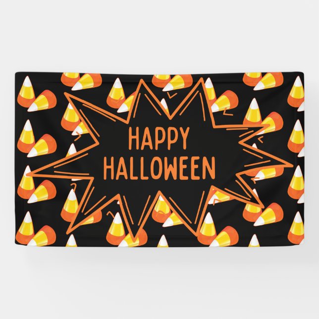Banderoles Corne de bonbons d'Halloween (Horizontal)