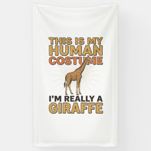 Banderoles Costume Humain de Girafe Drôle Gravure Vintage Shi