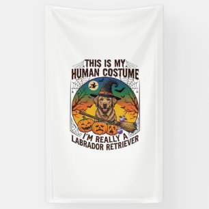 Banderoles Costume Humain Labrador Retriever Sorcière d'Hallo