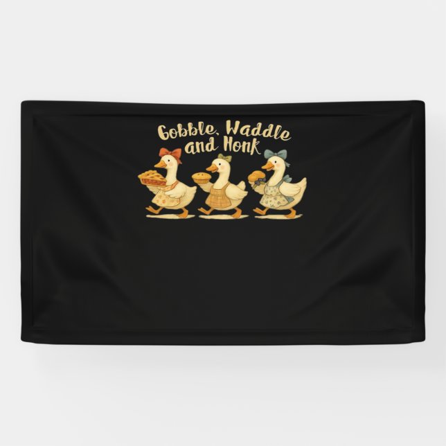 Banderoles Cosy Automne Saison Oie Gobble Waddle Honk Cute Co (Horizontal)