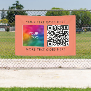 Banderoles Couleur du Saumon du code QR de votre logo d'entre