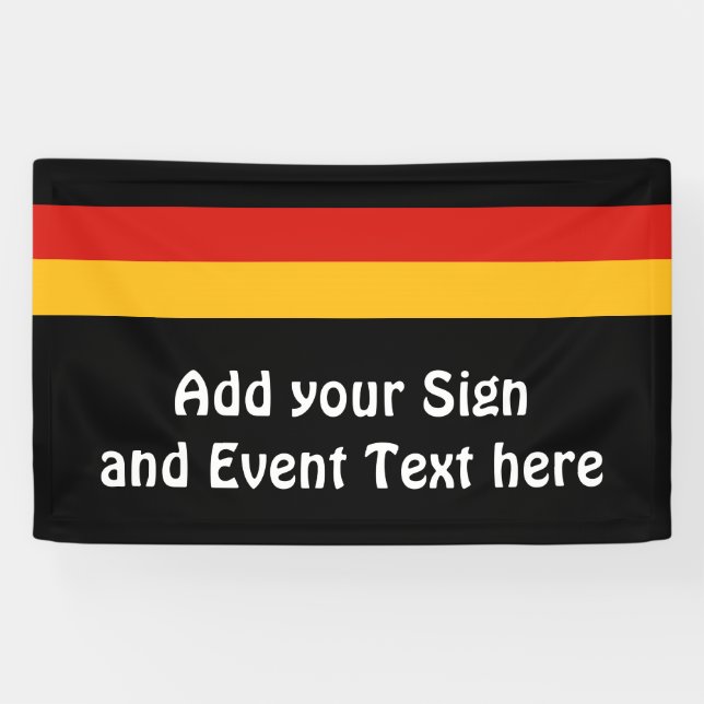 Banderoles COULEURS DE DRAPEAU ALLEMANDE + vos idées (Horizontal)