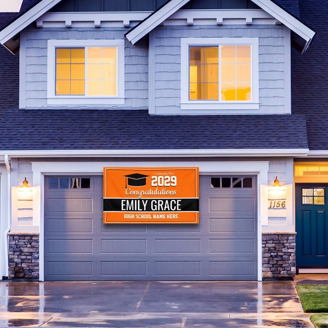 Banderoles Couleurs de l'école noire et orange (Créateur téléchargé)