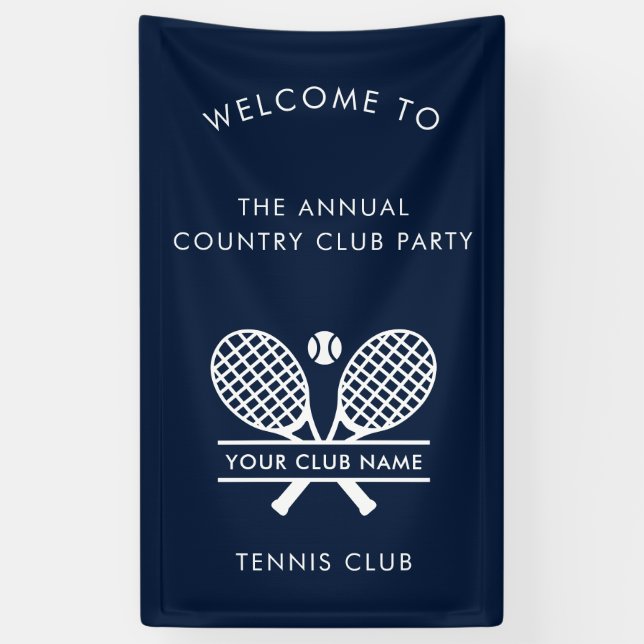 Banderoles Country Club Tennis Team Annual Event Custom (Vertical)