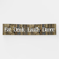 Country Wood Lights Manger Boire Rire Danse Banniè