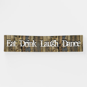 Banderoles Country Wood Lights Manger Boire Rire Danse Banniè