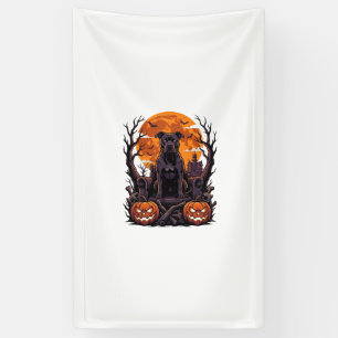 Banderoles Couronne de citrouilles de Pitbull noir Halloween