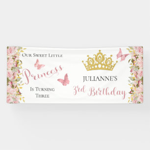 Banderoles Couronne   Papillons Floral Princesse 3e anniversa