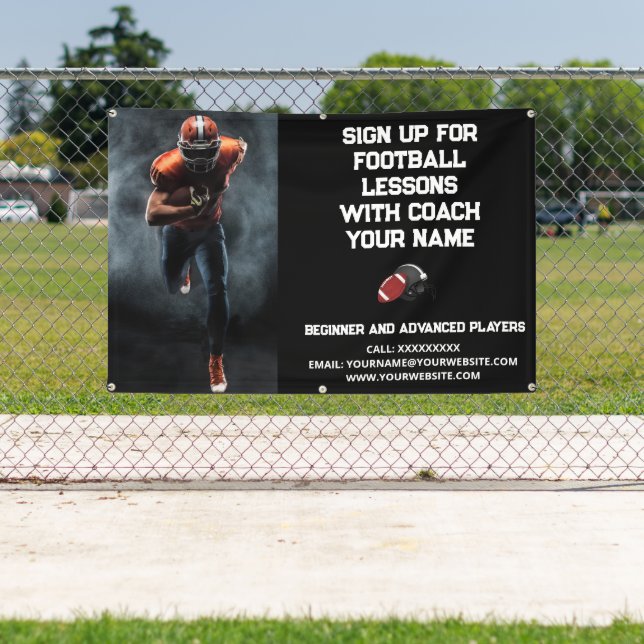 Banderoles Cours d'entraîneur de football sur mesure Noir (Insitu)