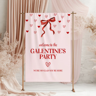 Banderoles Coutume Red Bow Galentine's Day Party Welcome