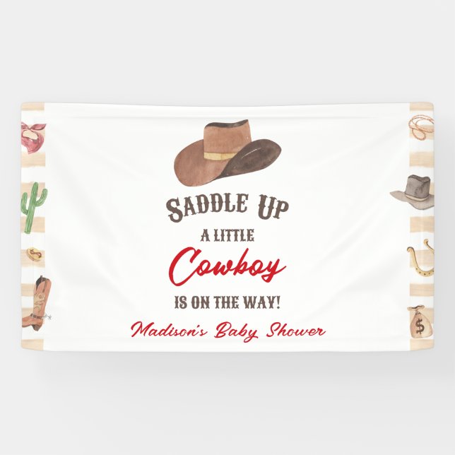 Banderoles Cowboy Western Rodeo Wild West Baby shower (Horizontal)