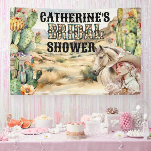 Banderoles Cowgirl occidentale dans le désert douche nuptiale