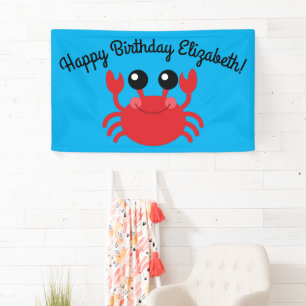 Banderoles Crabe Anniversaire Soirée Cartoon Enfants