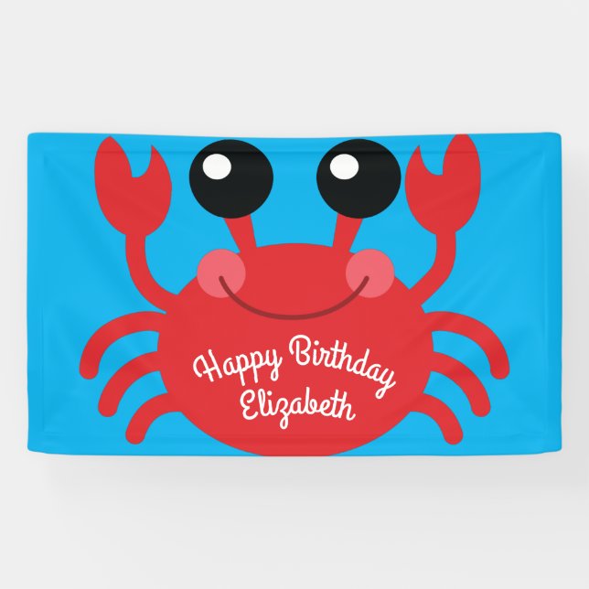 Banderoles Crabe Anniversaire Soirée Cartoon Enfants (Horizontal)