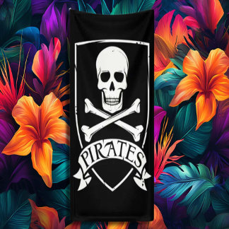Banderoles Crâne d'os de pirate célèbre