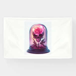Banderoles Crâne en verre Rose