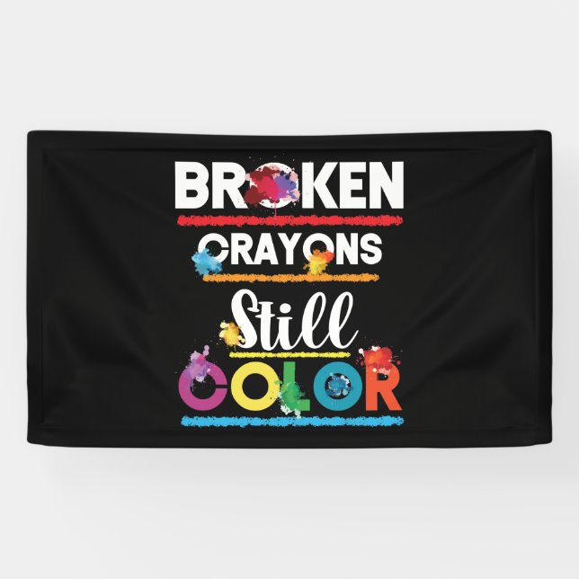 Banderoles Crayons cassés encore couleur santé mentale (Horizontal)
