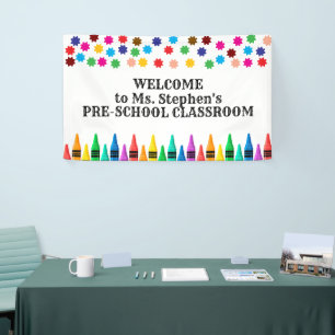 Banderoles Crayons & Stars Colorful Bienvenue chez l'enseigna